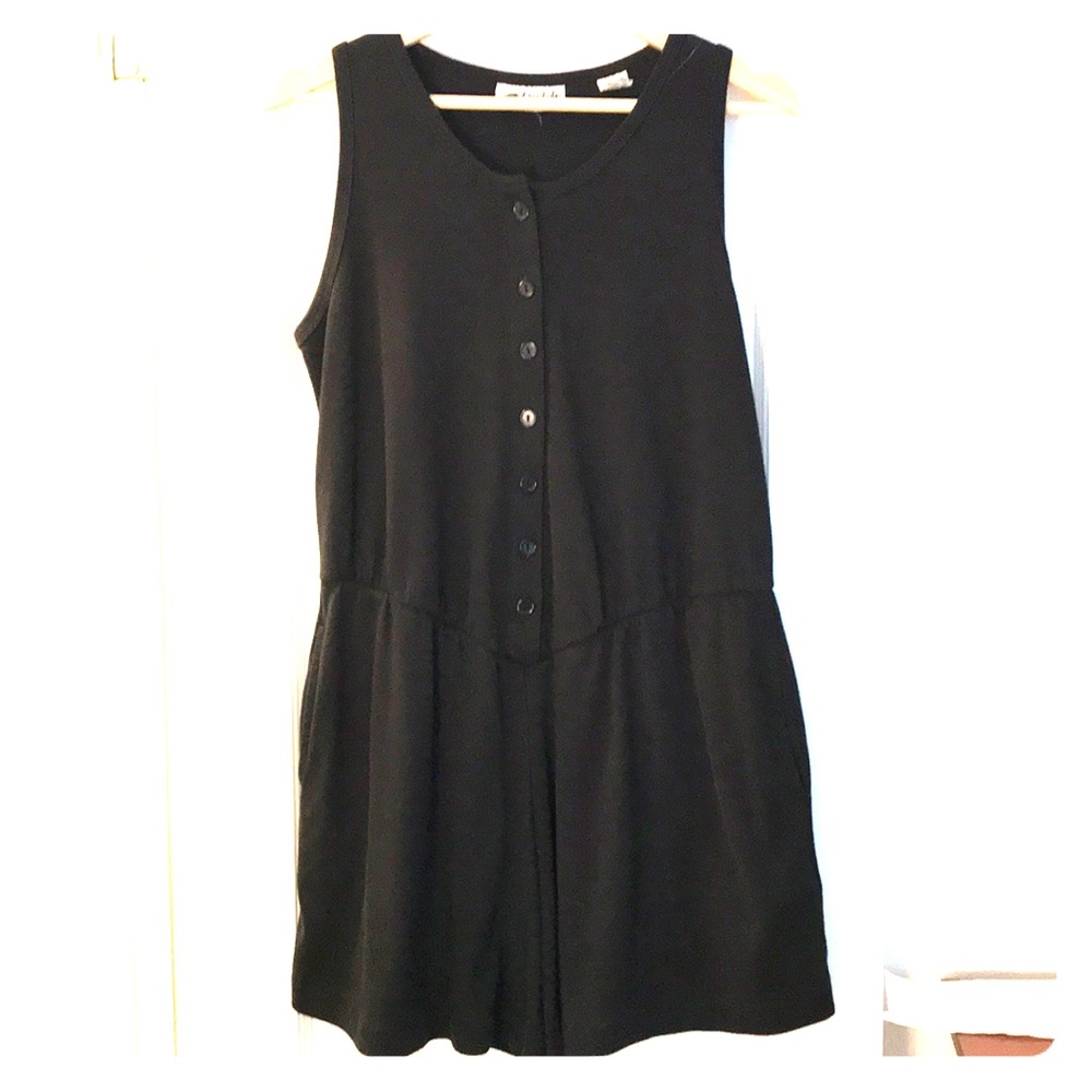 Vintage Black cotton romper / onesie - size L